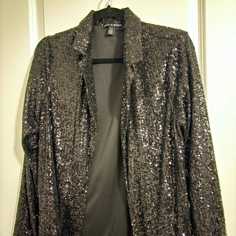 Cable & Gauge Black Sequin Blazer